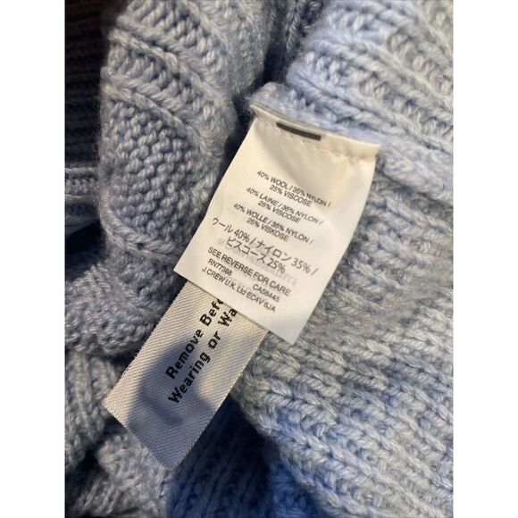 J.Crew Tunic Cable Knit Sweater Womens XS Crew Neck Wool Blend Blue - Picture 7 of 9